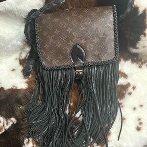 Louis Vuitton Brown and Black Crossbody Bag with Fringe